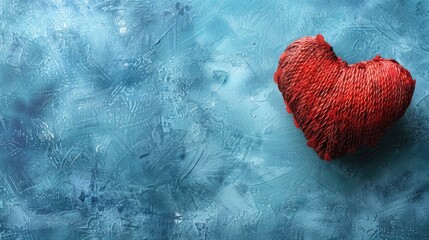 Poster - Valentine s Day Heart on Blue Background