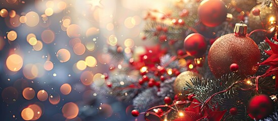 Poster - Festive backdrop with copy space image for Christmas.