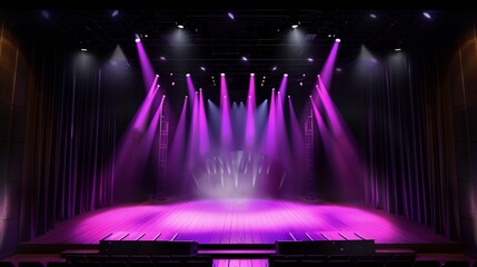 Canvas Print - a stage with purple lights