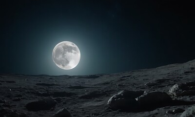 Wall Mural - moon over the mountains