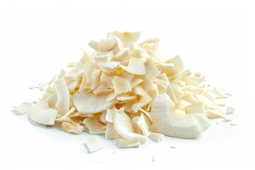 Canvas Print - Coconut chips on white background