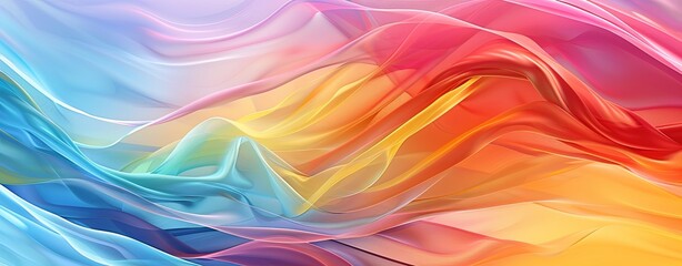 Poster - A colorful, abstract painting with a wave-like pattern