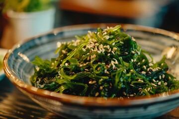 Sticker - Common in East Asia bowl of Wakame salad