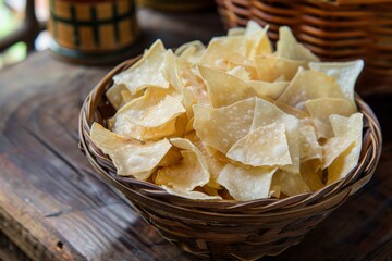 Wall Mural - Crunchy cassava chips stimulate your hunger