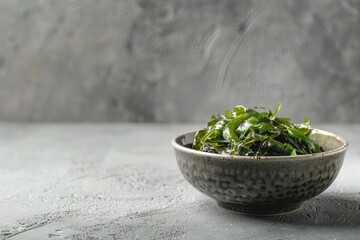 Poster - Delicious seaweed salad in bowl on table closeup