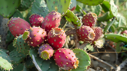 Sticker - prickly pear fruit in a natural environment
