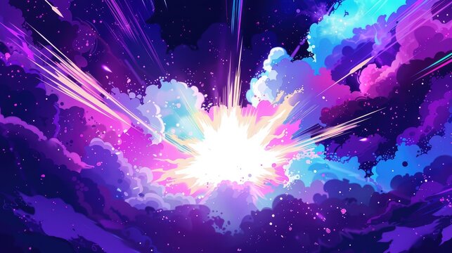 Pop art comic background with abstract lightning illustration. Intense colors and lively lines create a wow effect, perfectly matching modern graphic designs full of energy and creativity