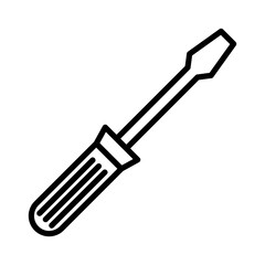 Screwdriver linear logo mark in black and white