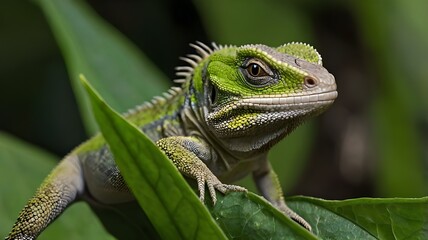 Wall Mural - iguana on a tree