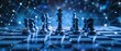 © WrongWay - Global business structure of networking. Analysis and data exchange customer connection, Teamwork, Strategy, pawn king chess