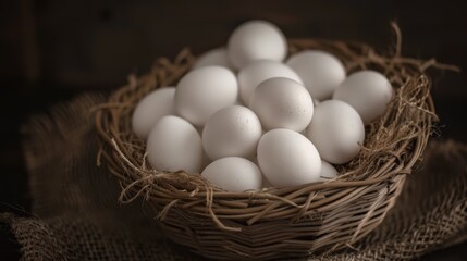 Wall Mural - The Basket Of White Eggs