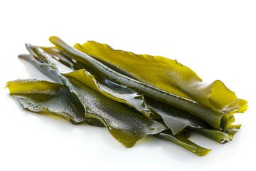 Sticker - Fresh kelp seaweed isolated on white background