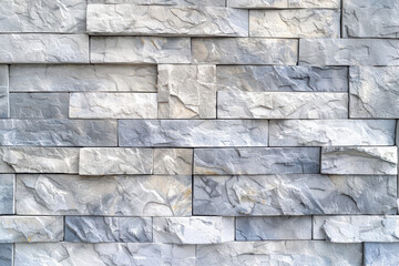 Poster - Detailed close-up of a textured stone wall with various shades of gray and subtle natural patterns, perfect for backgrounds and architectural themes.