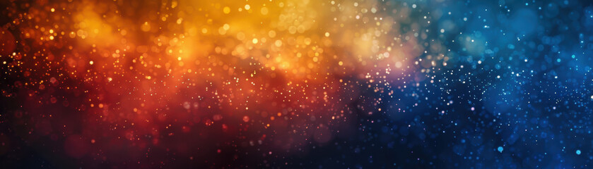 Poster - Abstract vibrant background with colorful bokeh lights blending red, orange, and blue hues. Ideal for festive, celebration, or creative design projects.