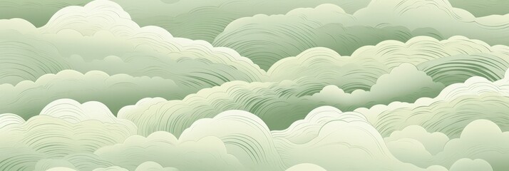 Wall Mural - Abstract Green Clouds