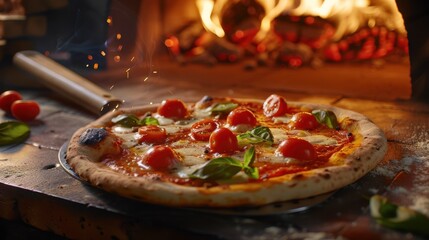 The wood-fired pizza