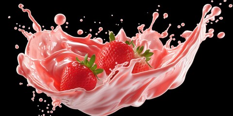 Wall Mural - Strawberry Splash: A Vibrant Delight