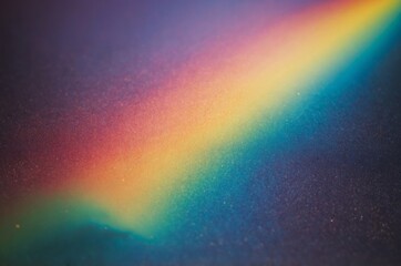 Wall Mural - blurry rainbow reflection on textured dusty surface with dominant blue hue background