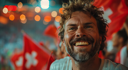 Wall Mural - Portrait of football fan during euro 2024.