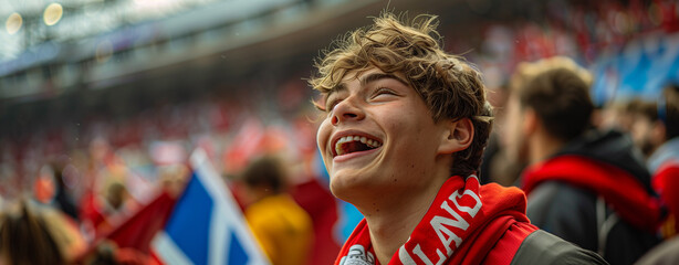 Wall Mural - Portrait of football fan during euro 2024.