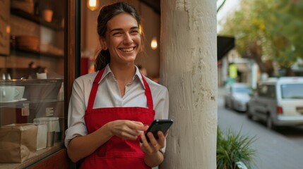 Canvas Print - The smiling cafe barista