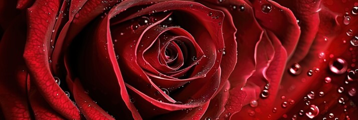 Sticker - Red Rose with Water Droplets