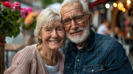 Sticker - The Elderly Smiling Couple