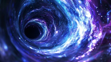 Poster - the background of this science fiction landscape is a time vortex tunnel. wormholes straight through
