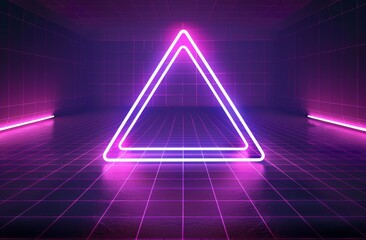 Poster - this poster is based on a sci-fi style illustration with a black background, a purple triangle in th