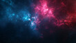 © Mahemud - Abstract sci-fi space background with nebula and mysterious light: Star field featuring galaxies and colorful blue and red nebulae.