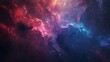 © Mahemud - Abstract sci-fi space background with nebula and mysterious light: Star field featuring galaxies and colorful blue and red nebulae.