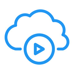 Wall Mural - video on cloud storage icon