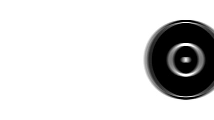 Poster - Animation set, gramophone record symbol. Animations: transparency, zooms, transition top to down, transition left to right, slide up to down, slide left to right