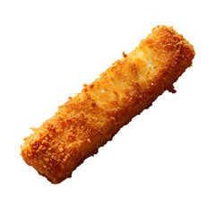 Canvas Print - one breaded fish stick, in vertical position isolated on white