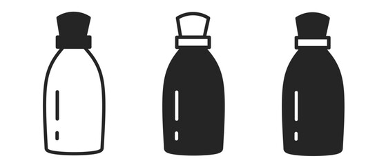 Poster - Glass bottle icon on white background. Vector logo glass bottle illustration.