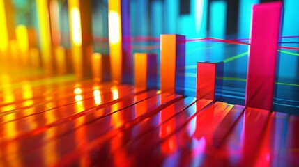 Aufkleber - A bar chart illustrating market trends and fluctuations in a business presentation