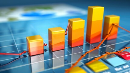 Aufkleber - A bar chart illustrating market trends and fluctuations in a business presentation