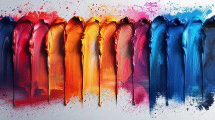 Wall Mural - Create a diverse set of paint brush strokes, ink splatters