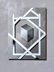 Wall Mural - Silver Geometric Illustration Art	