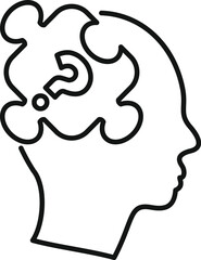 Poster - minimalist line art illustration representing the concept of questioning and curiosity