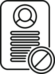 Aufkleber - Line art icon of a user profile being crossed out, representing the concept of stopping identity theft