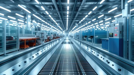 Poster - A semiconductor circuit version, spatial sense, is being tested on the production line.. Generative AI.