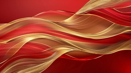 Abstract luxury red gold background with modern golden line wave design template.