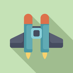 Poster - cartoon jetpack launching, personal jetpack for flight concept