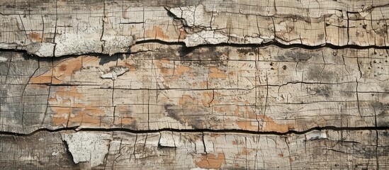 Aufkleber - Grunge style depicted on a weathered, rustic wooden background showing cracks. Picture features a vintage vibe with copy space image.