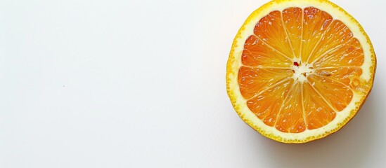 Poster - Red lemon on a clear white background with copy space image.