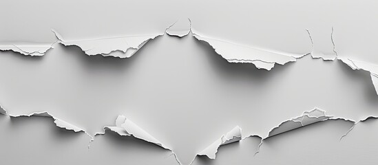 Poster - Collection of torn white papers on a gray background, perfect as a copy space image.