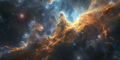 Wall Mural - vivid celestial artwork featuring galaxies nebulas and bright stars in intricate detail. concept cel