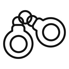 Handcuffs icon black and white vector sign