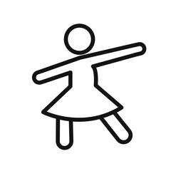 Wall Mural - woman dancing icon black and white vector sign